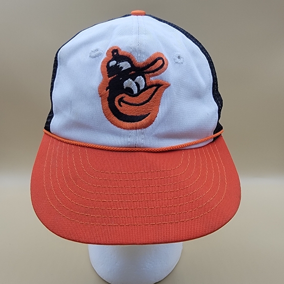 Vintage Baltimore Orioles Mesh Snapback Hat Cap MLB Baseball Orange Black Rare